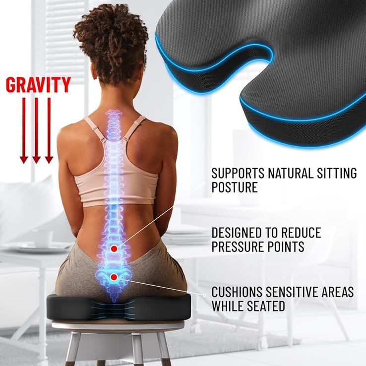 Ergonomisch bureaustoel kussen koelgel technologie comfort hele dag